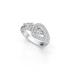 Sterling Silver Semi Mount Ring Setting Pear PE 7X5mm DHJ