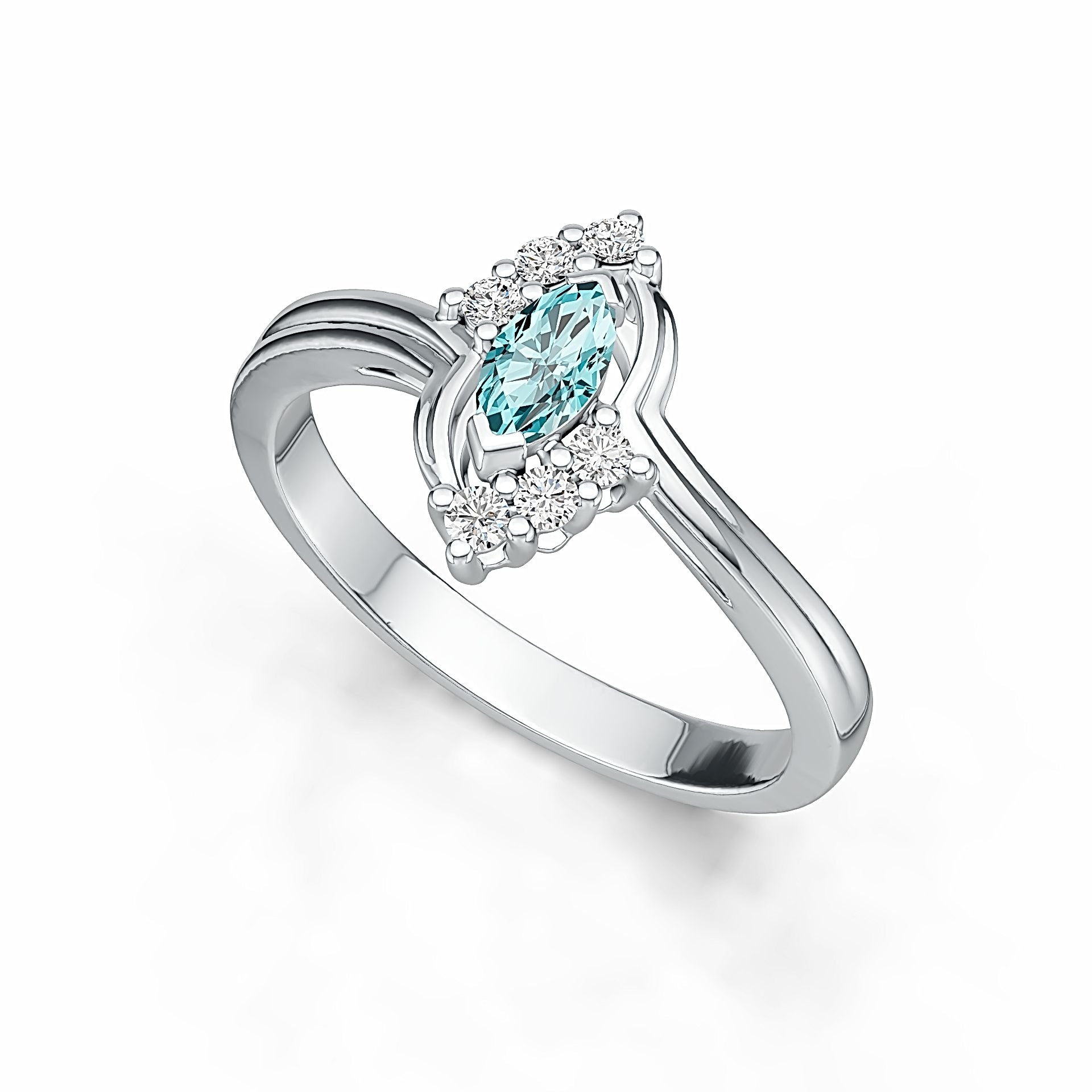 Sterling Silver Semi Mount Ring Setting Marquise MQ 6X3mm DHJ