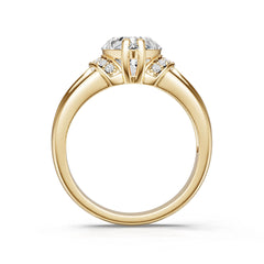 14K Gold Semi Mount Ring Setting Round Ro 10x8mm Diamond Accent Syz Jewelry