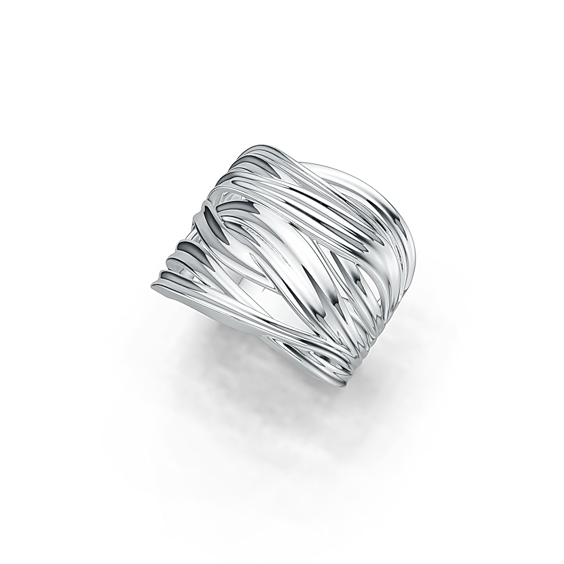 Sterling Silver Semi Mount Ring Setting Crossover Woven DHJ