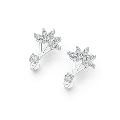Sterling Silver Semi Mount Earrings Setting Marquise MQ 6X3mm RD 4X4mm DHJ