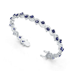 Sterling Silver Semi Mount Bracelet Setting Round RD 4x4mm w/ Accent Syzjewelry