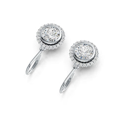 Sterling Silver Semi Mount Earrings Setting Round RD 8x8mm Halo DHJ