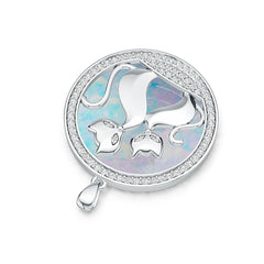 Sterling Silver Semi Mount Pendant Setting Round RD 27x27mm DHJ