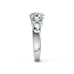 Platinum Semi Mount Ring Setting Round RD 8x8mm Celtic Knot DHJ