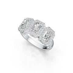 Sterling Silver Semi Mount Ring Setting Emerald OCT 6X4mm DHJ