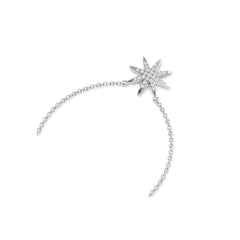 14K Gold Pendant Starburst Theme with White Topaz or Moissanite Diamond Accent DHJ
