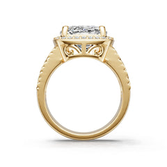 Platinum Semi Mount Ring Setting Round Ro 14x10mm Diamond Accent Syz Jewelry