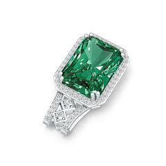 Sterling Silver Semi Mount Pendant Setting Emerald OCT 16x12mm DHJ