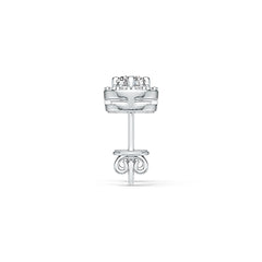 14K Gold Semi Mount Earrings Setting Round RD 4x4mm Stud Halo Diamond Accent DHJ