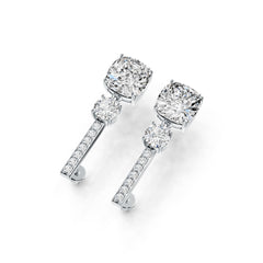 Brincos de Prata Esterlina Semi Montados Configuração Almofada CU 10X10mm