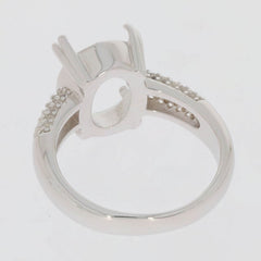 14K Gold Semi Mount Ring Setting Oval OV 13X11mm Accent Shank Diamond Accent Syzjewelry