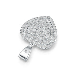 Platinum Pendant Heart Theme with or Moissanite Diamond Accent DHJ