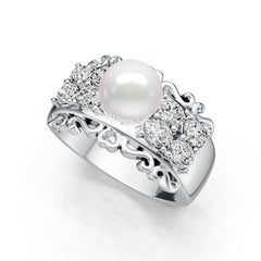 Sterling Silver Semi Mount Ring Setting Round RD 8x8mm DHJ