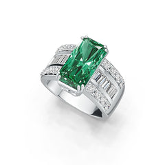 Sterling Silver Semi Mount Ring Setting Emerald OCT 16X9mm DHJ