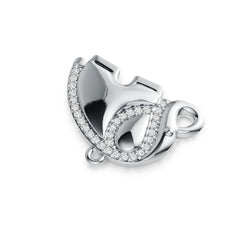 Sterling Silver Pendant with White Topaz or Moissanite Elephant Theme DHJ