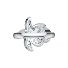 Platinum Semi Mount Ring Setting Round RD 8x8mm with Diamond Accent DHJ