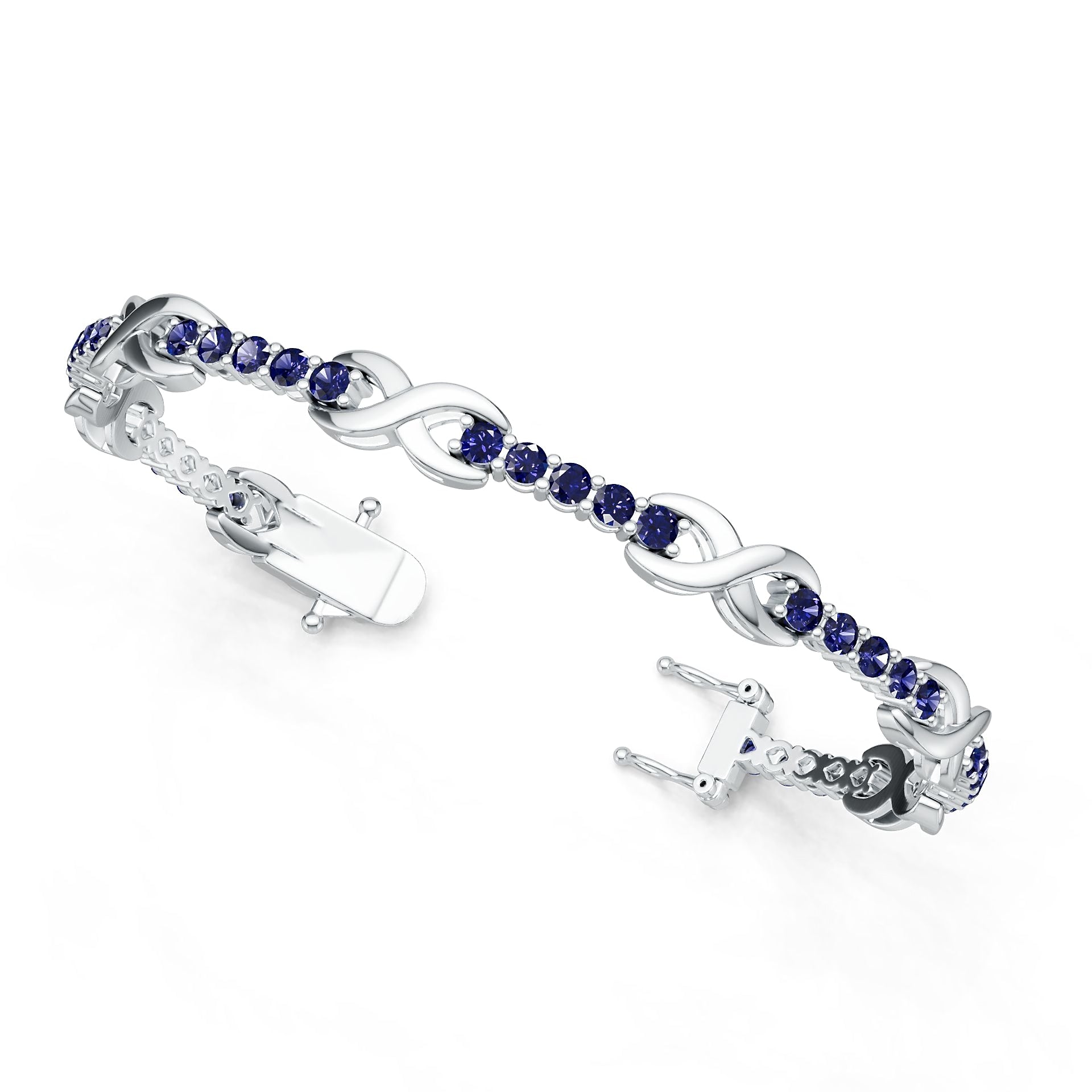 Sterling Silver Semi Mount Bracelet Setting Round RD 3x3mm DHJ
