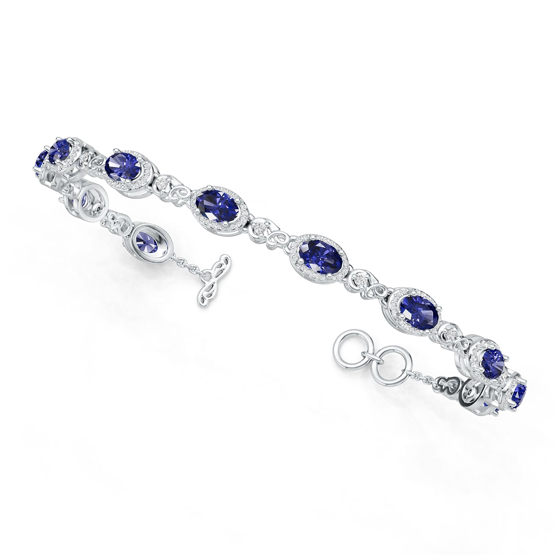Sterling Silver Semi Mount Bracelet Setting Oval OV 6x4mm DHJ