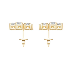 10K Gold Semi Mount Earrings Setting Pear Pe 6x4mm Moissanite Accent Syz Jewelry