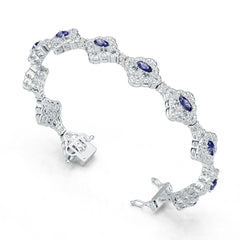 Sterling Silver Semi Mount Tennis Bracelet Setting Oval OV 5X3mm 7" Topaz Syzjewelry