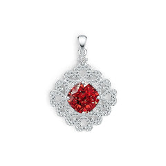 14K Gold Semi Mount Pendant Setting Cushion CU 10X10mm Diamond Accent DHJ