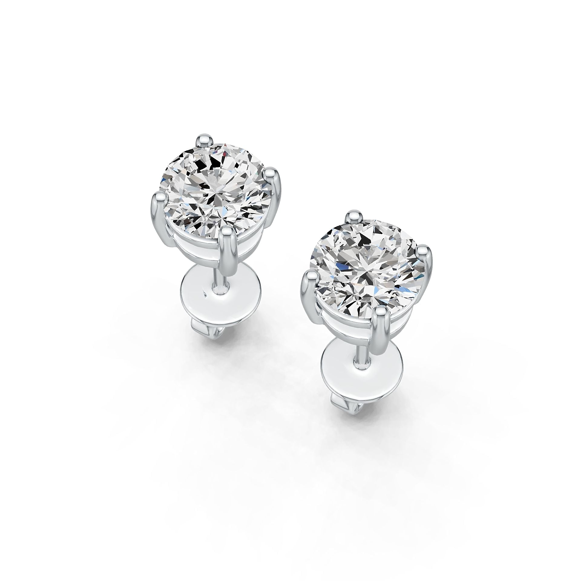 Sterling Silver Semi Mount Earrings Setting Round RD 5x5mm DHJ