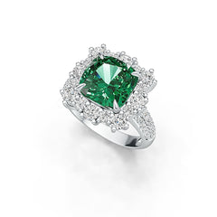 Sterling Silver Semi Mount Ring Setting Cushion CU 10x10mm Halo Syzjewelry