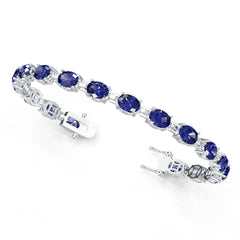 Platinum Semi Mount Bracelet Setting Round Ro 8x6mm Syz Jewelry