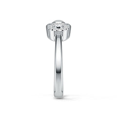 Platinum Semi Mount Ring Setting Round RD 1.0mm Diamond Accent DHJ