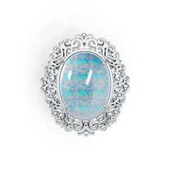 Platinum Semi Mount Ring Setting Oval OV 21X16.5mm Cabochon DHJ