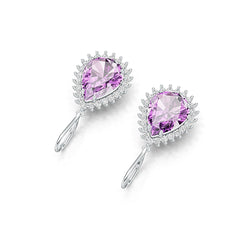 Sterling Silver Semi Mount Earrings Setting Pear PE 12X16mm DHJ