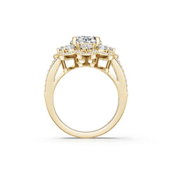 10K Gold Semi Mount Ring Setting Oval Ov 10x8mm Moissanite Accent Syz Jewelry