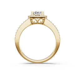 18K Gold Semi Mount Ring Setting Oval Ov 9x7mm Diamond Accent Syz Jewelry
