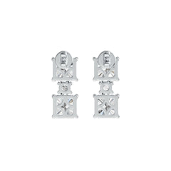 10K Gold Semi Mount Earrings Setting Emerald OCT 6X6mm Moissanite Accent DHJ