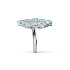 14K Gold Semi Mount Ring Setting Oval OV 6X4mm Cabochon Diamond Accent DHJ