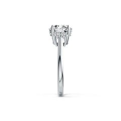 Platinum Semi Mount Ring Setting Round RD 10x10mm Diamond Accent DHJ