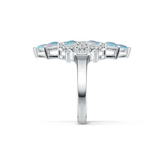 10K Gold Semi Mount Ring Setting Pear PE 5X3mm Cabochon Moissanite Accent DHJ