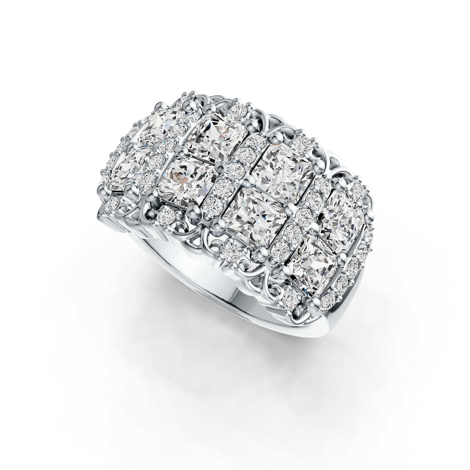 Sterling Silver Semi Mount Ring Setting Emerald OCT 4X4mm DHJ