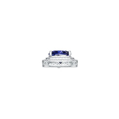 10K 14K Gold or Platinum Semi Mount Pendant Setting Cushion Cu 10x10mm Diamond Accent Syzjewelry