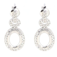 10K Gold Semi Mount Earrings Setting Oval OV 9x7mm Dangle White Moissanite Accent Syzjewelry