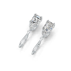 10K Gold Semi Mount Earrings Setting Emerald OCT 8X6mm Moissanite Accent DHJ