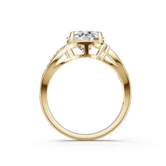 10K Gold Semi Mount Ring Setting Oval Ov 11x9mm Moissanite Accent Syz Jewelry