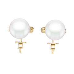 14K Gold Semi Mount Earrings Setting Round Ro 10x10mm Syz Jewelry