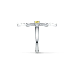 10K Gold Semi Mount Ring Setting Round RD 4x4mm Starburst Theme Moissanite Accent DHJ