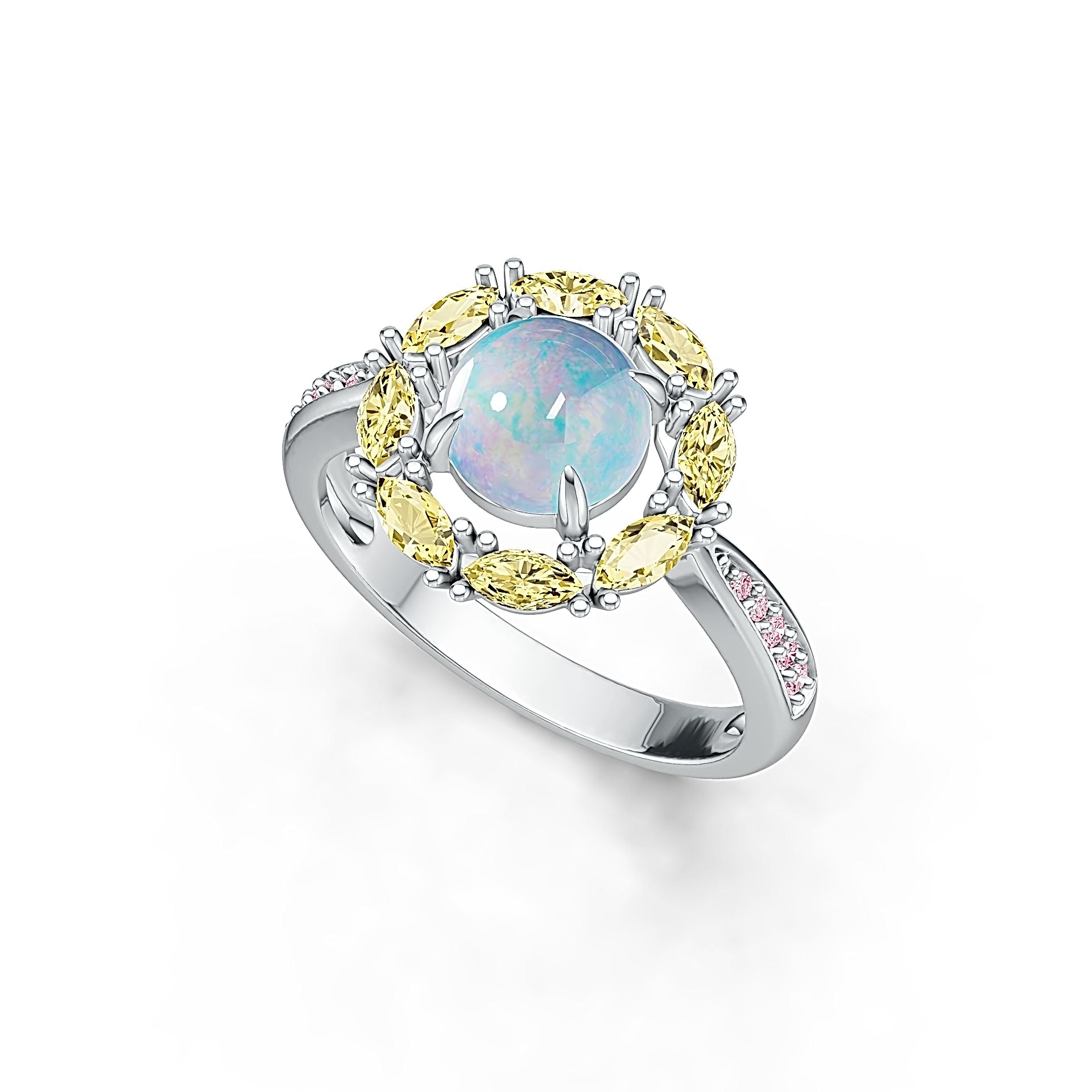 Sterling Silver Semi Mount Ring Setting Round RD 7X7mm MQ 4X2mm Syzjewelry