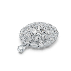 Sterling Silver Semi Mount Pendant Setting Cushion CU 10X8mm DHJ