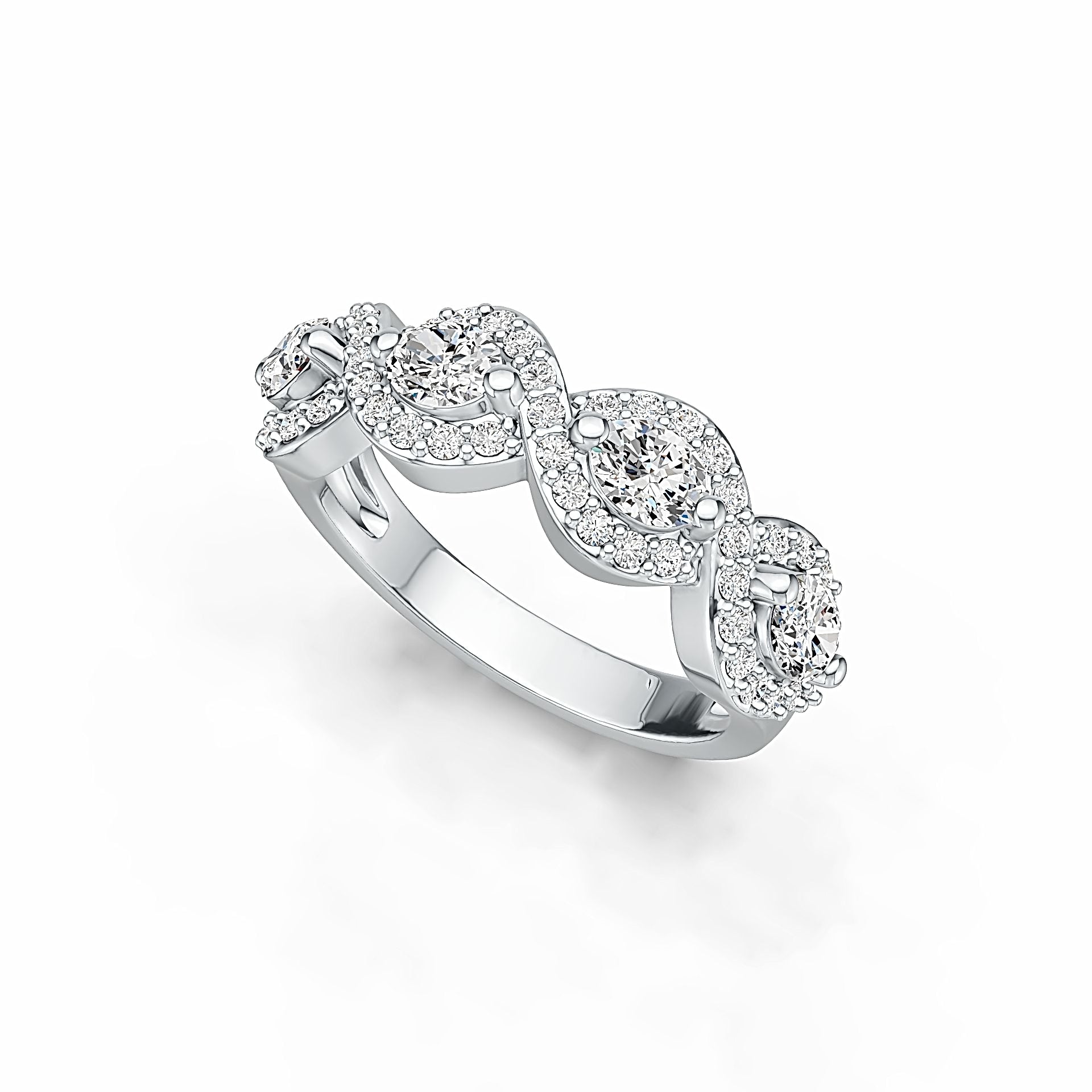 Sterling Silver Semi Mount Ring Setting Oval OV 4X3mm with White Topaz DHJ