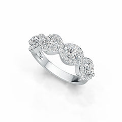 Sterling Silver Semi Mount Ring Setting Oval OV 4X3mm with White Topaz DHJ