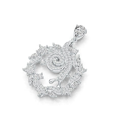 10K Gold Semi Mount Pendant Setting Pear PE 9X6mm with Moissanite Accent DHJ